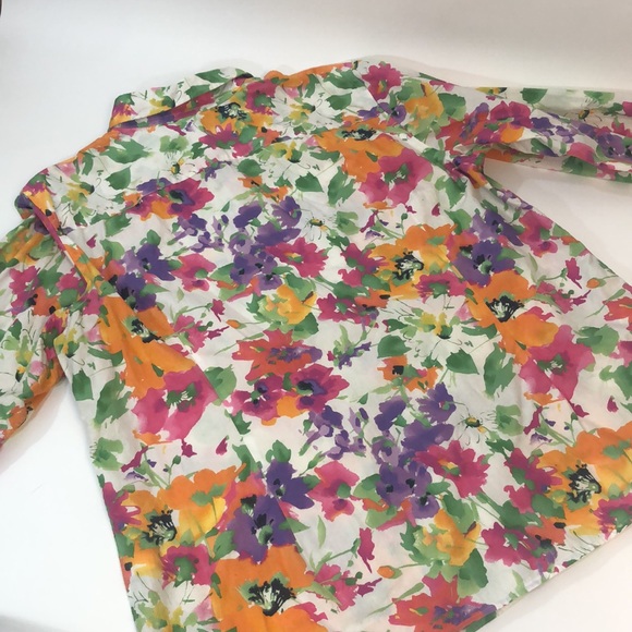 Chaps Floral Button Down Shirt - Picture 5 of 6